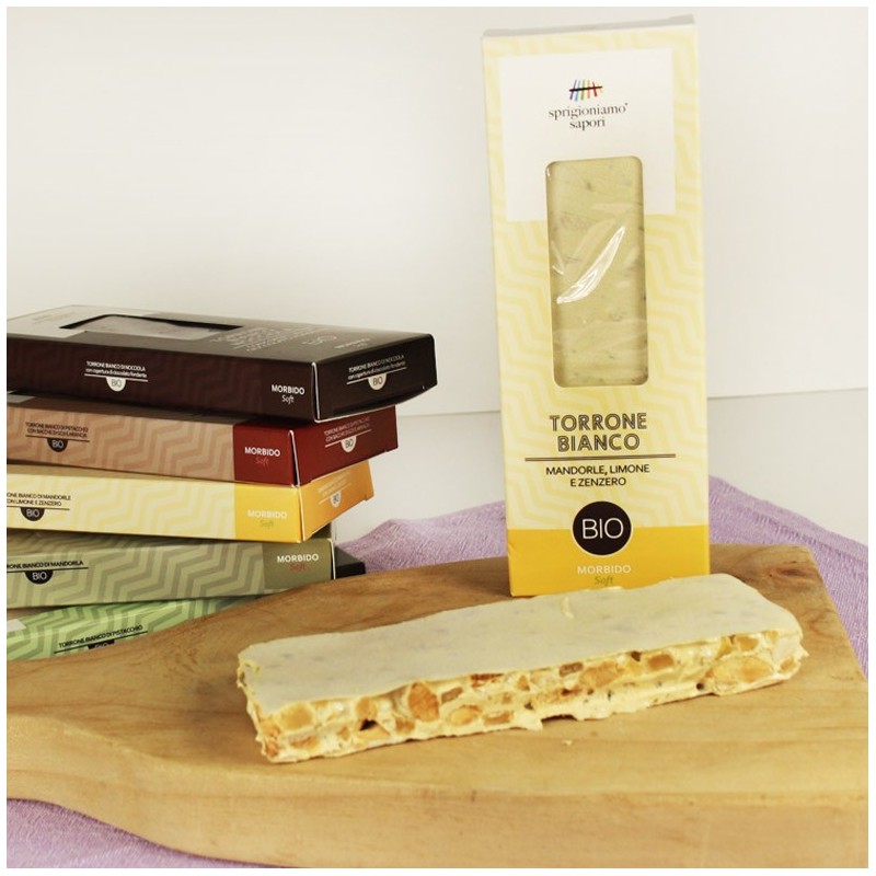 Torrone bianco di mandorle, limone e zenzero BIO | SaporVita